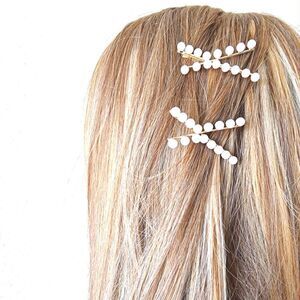 New ZARA crisscross pearl hair pins NWOT